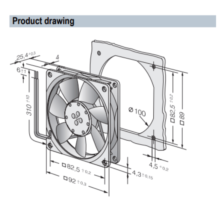 Quạt compact giải nhiệt 3412 NGME