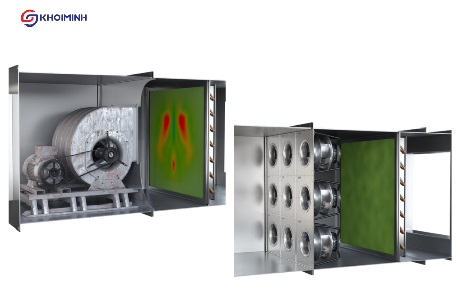 Trước và sau khi cải tạo quạt EC cho AHU