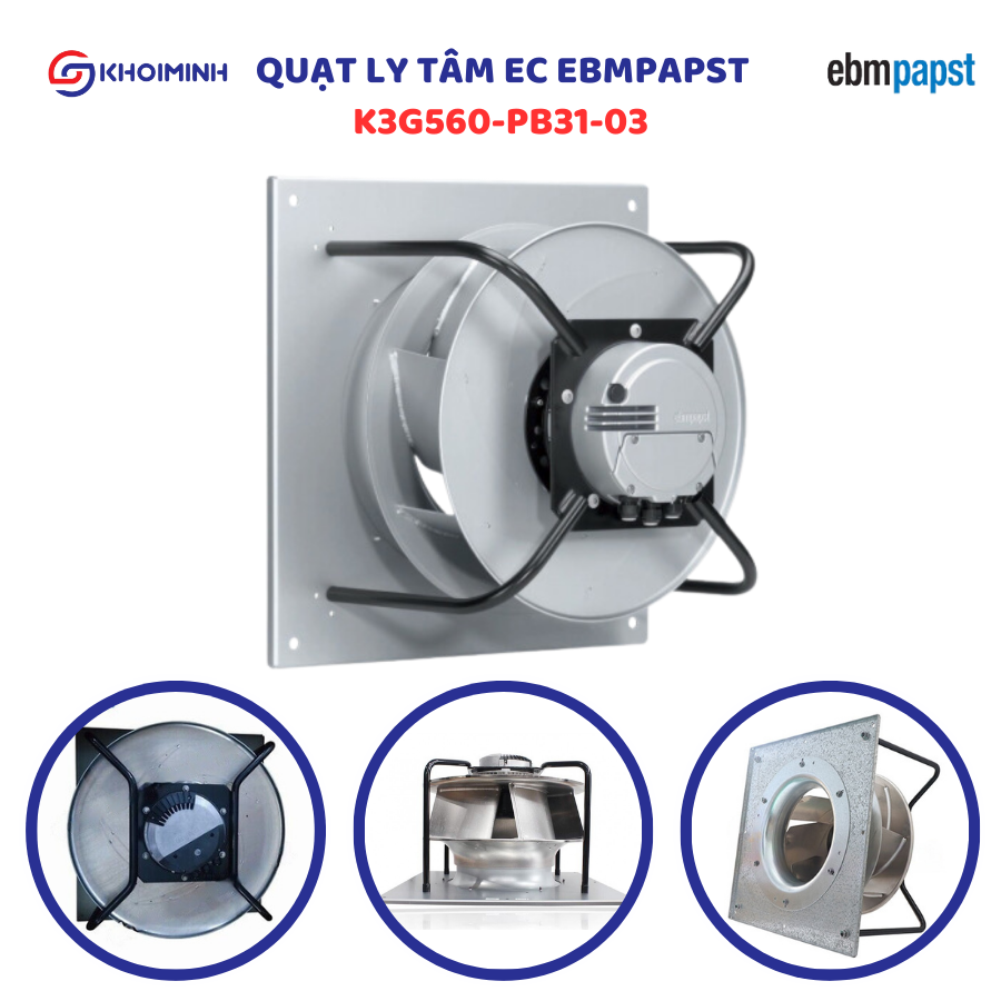 Quạt ly tâm EC EBMPAPST K3G560-PB31-03