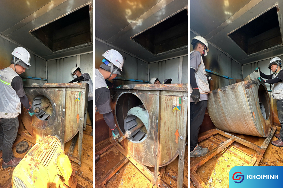 Tháo dỡ và xử lý thiết bị cũ cho cải tạo quạt EC