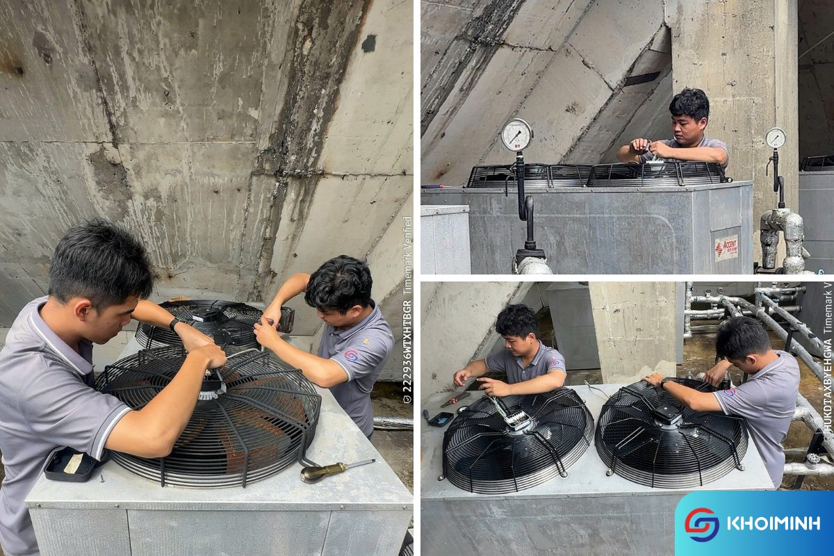 Thay quạt tản nhiệt Heatpump