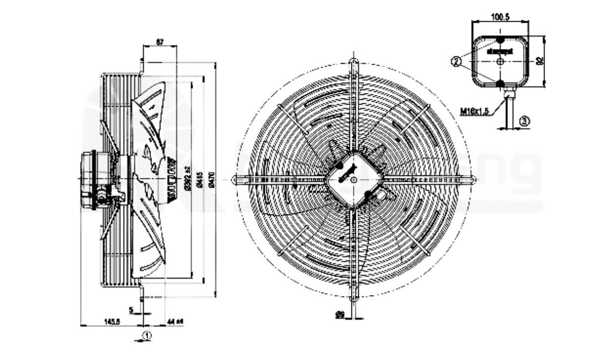 BẢNG VẼ KỸ THU&Acirc;̣T QUẠT HƯỚNG TRỤC S4E400-AP05-38