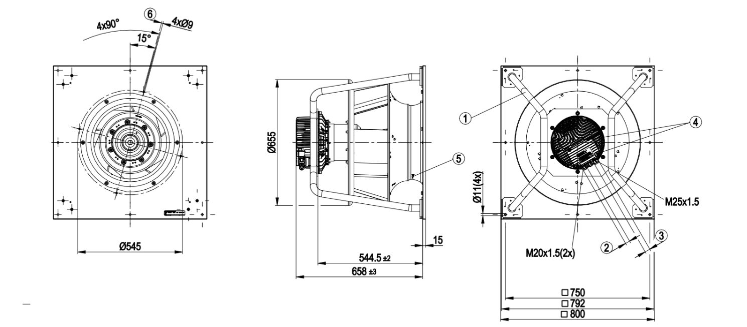 BẢNG VẼ KỸ THUẬT QUẠT LY TÂM EC K3G560-PC04-01_KM84855 (EBMPAPST)