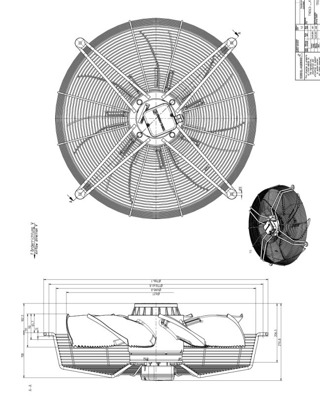BẢNG VẼ KỸ THUẬT QUẠT HƯỚNG TRỤC ZIEHL-ABEGG FN063-VDK.6N.V7P7