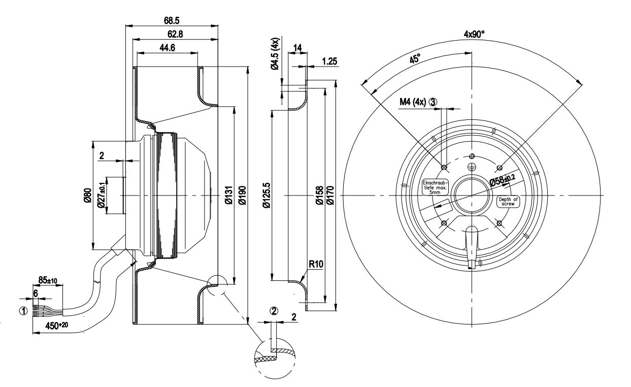 BẢNG VẼ KỸ THU&Acirc;̣T QUẠT LY T&Acirc;M R2E190-AO26-05 
