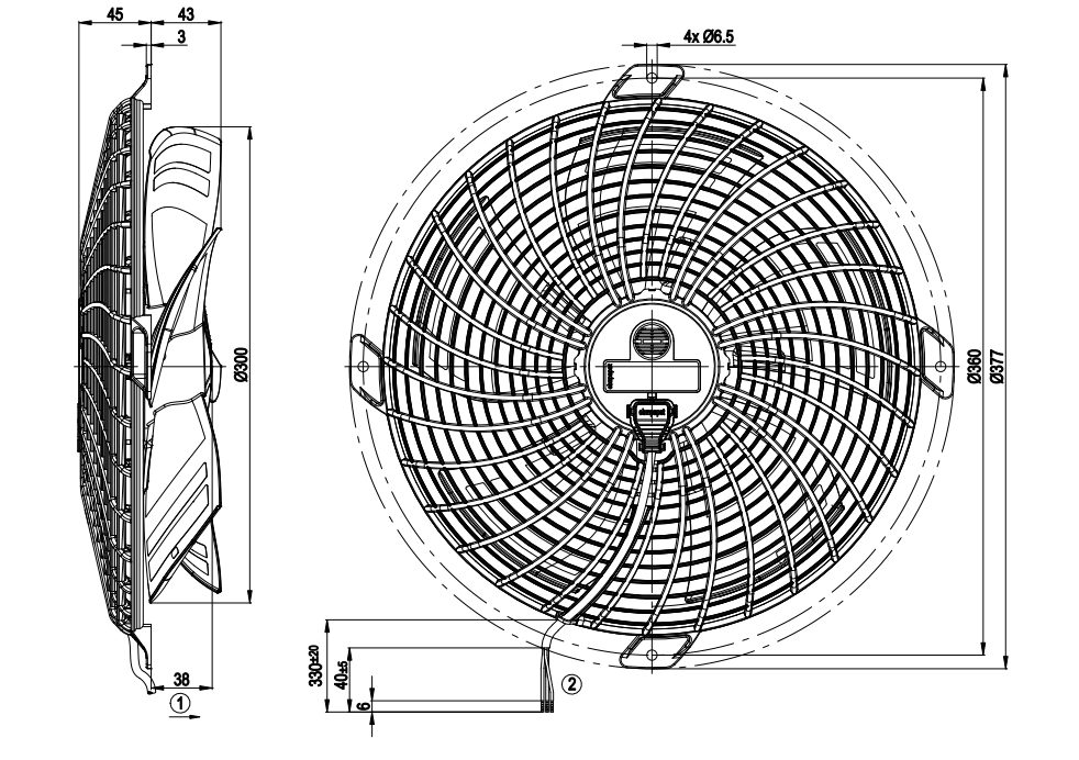 BẢNG VẼ KỸ THU&Acirc;̣T QUẠT HƯỚNG TRỤC S1G300-CA19-02 